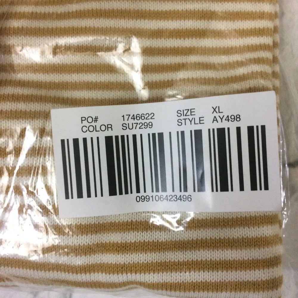 J. Crew Cotton split-hem sweater in stripe XL